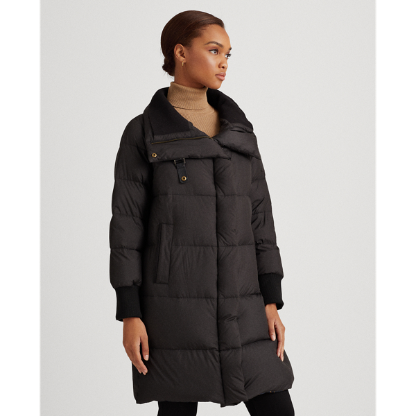 Black Down Mockneck Coat Lauren 4