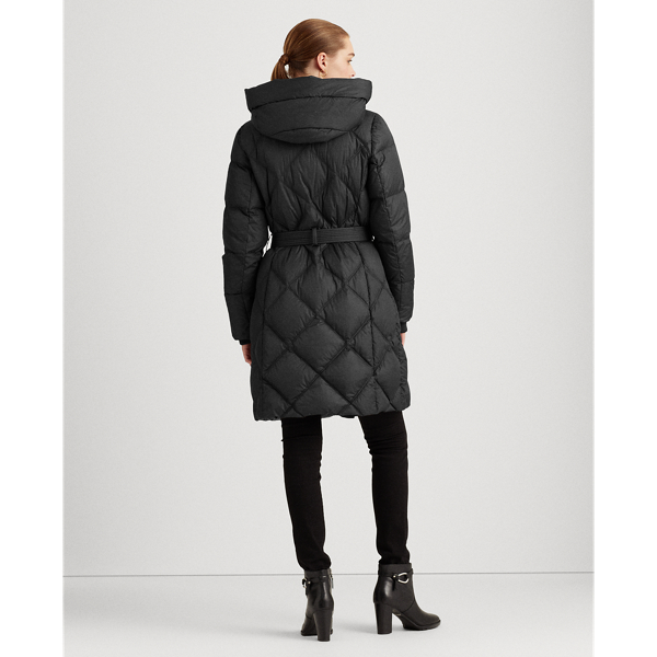 Black Belted Down Coat Lauren 4