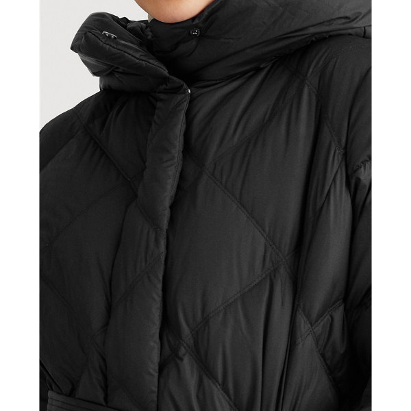 Black Belted Down Coat Lauren 5