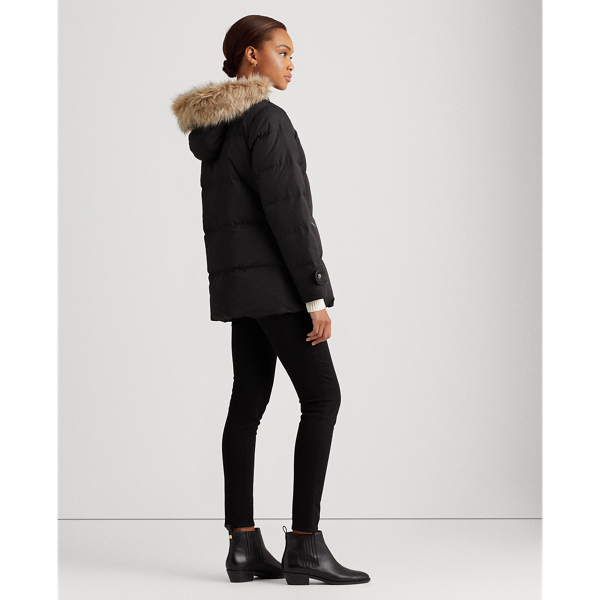 Black Hooded Down Coat Lauren 5