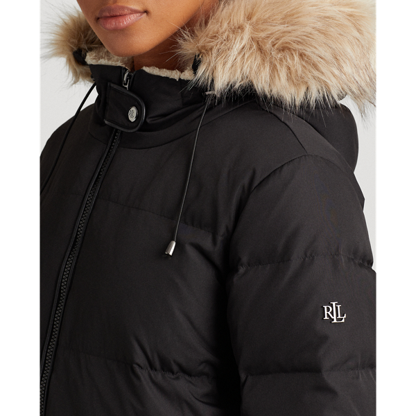 Black Hooded Down Coat Lauren 6