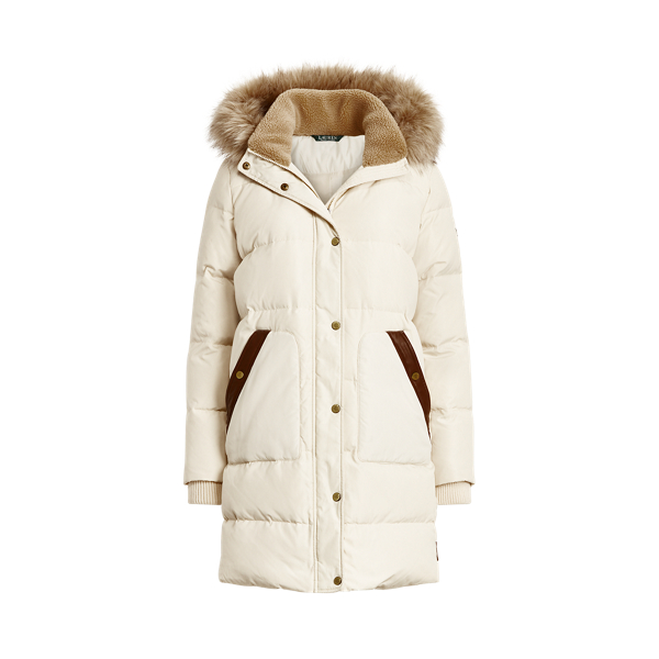 Doudoune &agrave; capuche Lauren en Cr&egrave;me Moda 2