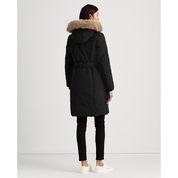 Black Belted Hooded Down Coat Lauren 5
