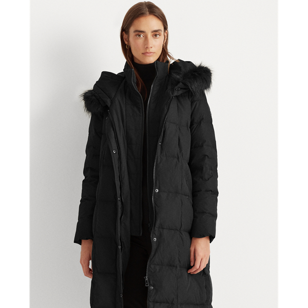 Black Quilted Down Maxi Coat Lauren 3