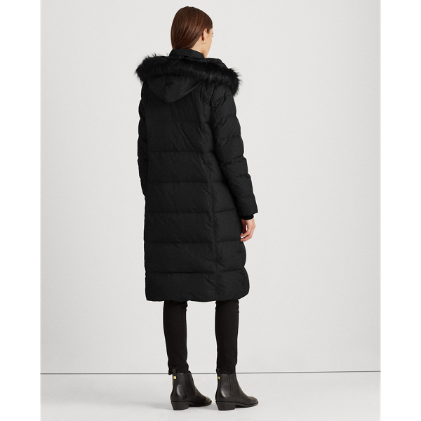 Black Quilted Down Maxi Coat Lauren 4