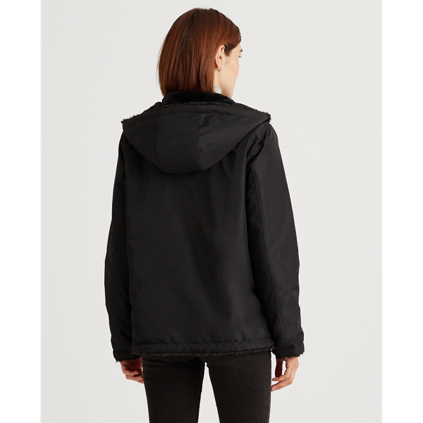Black Reversible Faux-Fur Coat Lauren 5