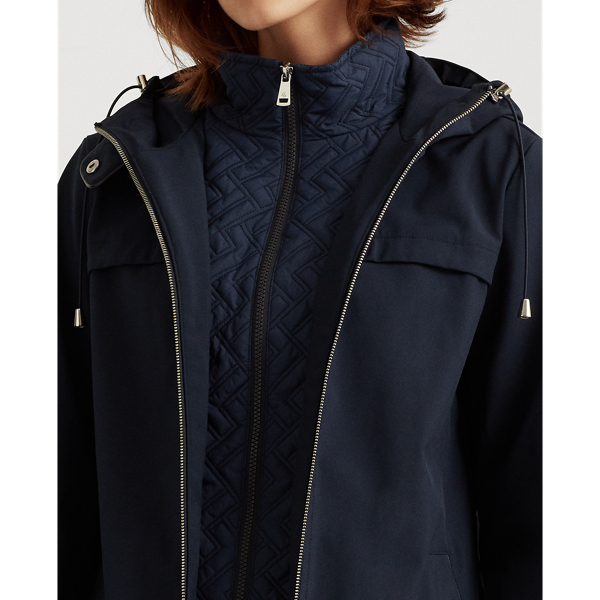 Navy Hooded Quilted-Bib Jacket Lauren 6