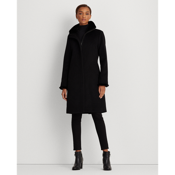 Black Wool-Cashmere Coat Lauren 4