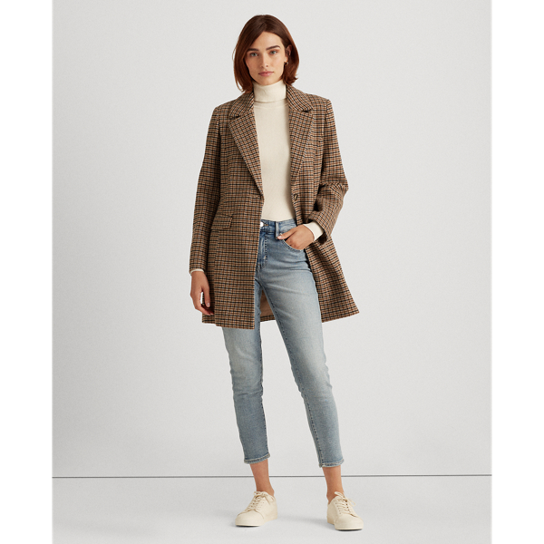 Grid Houndstooth Grid-Houndstooth Wool Coat Lauren 4