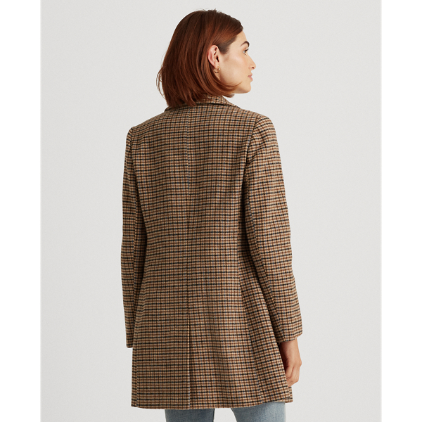 Grid Houndstooth Grid-Houndstooth Wool Coat Lauren 5