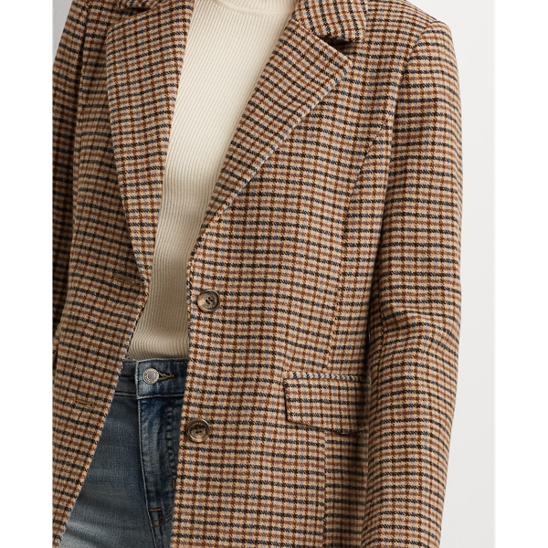 Grid Houndstooth Grid-Houndstooth Wool Coat Lauren 6