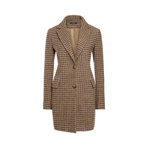 Grid-Houndstooth Wool Coat Lauren 1