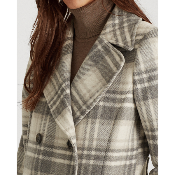 Karierter Mantel aus Wollmischung Lauren in Grau kariert 6