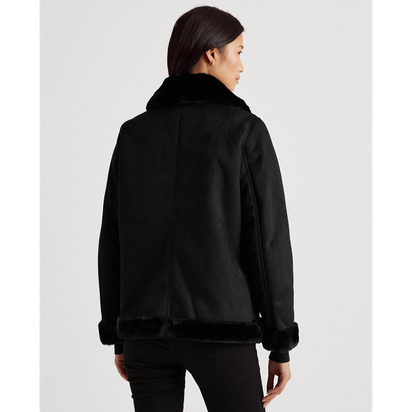 Black Faux-Shearling Jacket Lauren 5