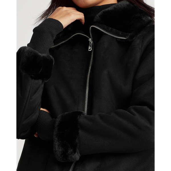 Black Faux-Shearling Jacket Lauren 6