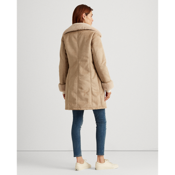Camel Faux-Shearling Coat Lauren 5