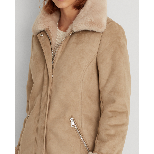 Camel Faux-Shearling Coat Lauren 6