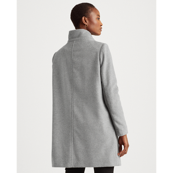 Alaskan Grey Wool-Blend Mockneck Coat Lauren 5
