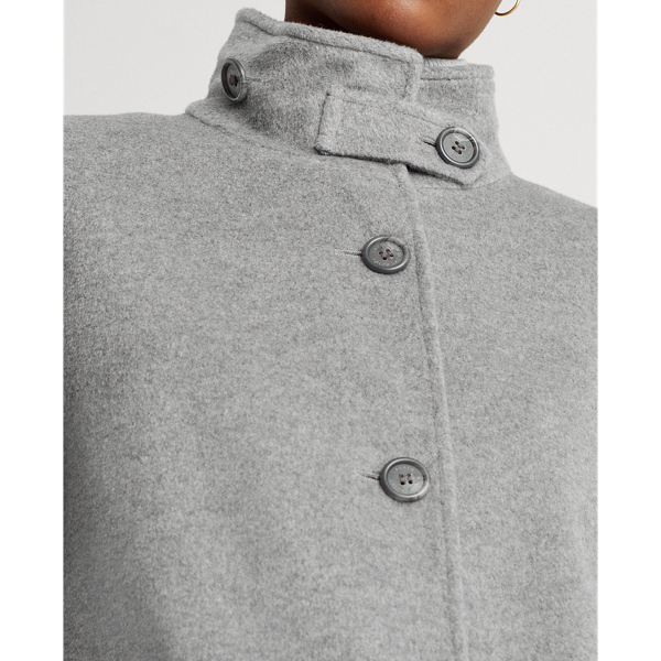 Alaskan Grey Wool-Blend Mockneck Coat Lauren 6