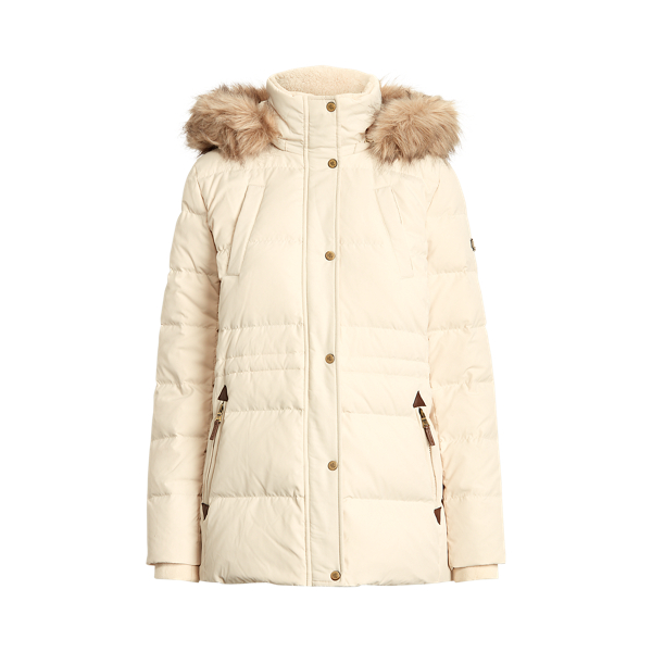 Moda Cream Interior-Drawstring Down Coat Lauren 2