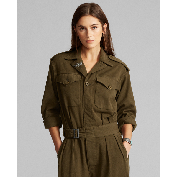 Olive Wool-Blend Twill Coverall RRL 3