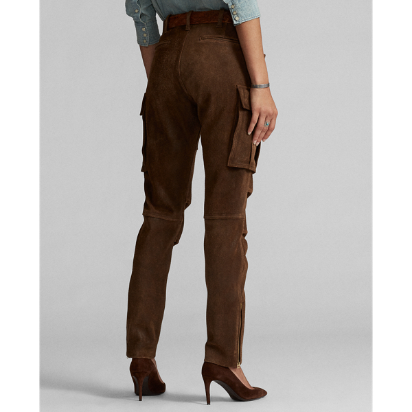 Medium Brown Leather Skinny Cargo Trouser RRL 4