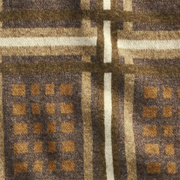Brown Multi Fringe Graphic Wool-Cashmere Skirt RRL 6