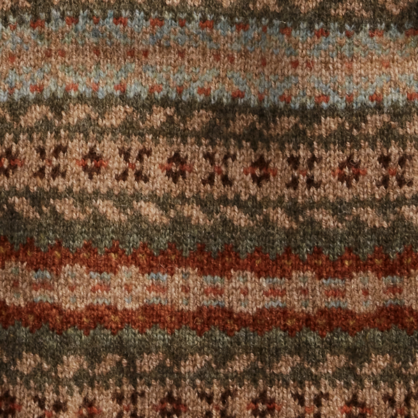Brown Olive Multi Fair Isle Wool Cardigan RRL 6