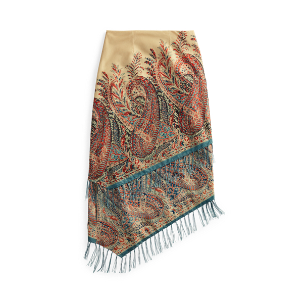 Jupe gitane &agrave; franges et motif cachemire RRL en 1