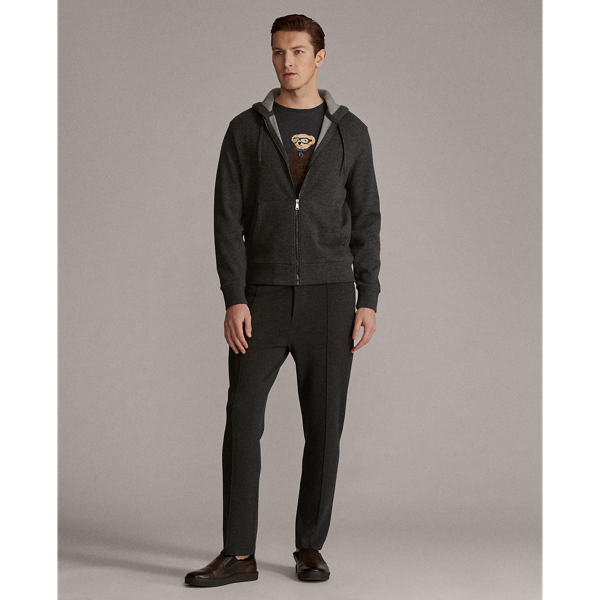 Dark Grey Melange Cashmere-Blend Hoodie Purple Label 3
