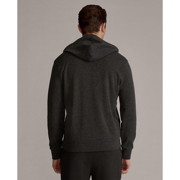 Dark Grey Melange Cashmere-Blend Hoodie Purple Label 4