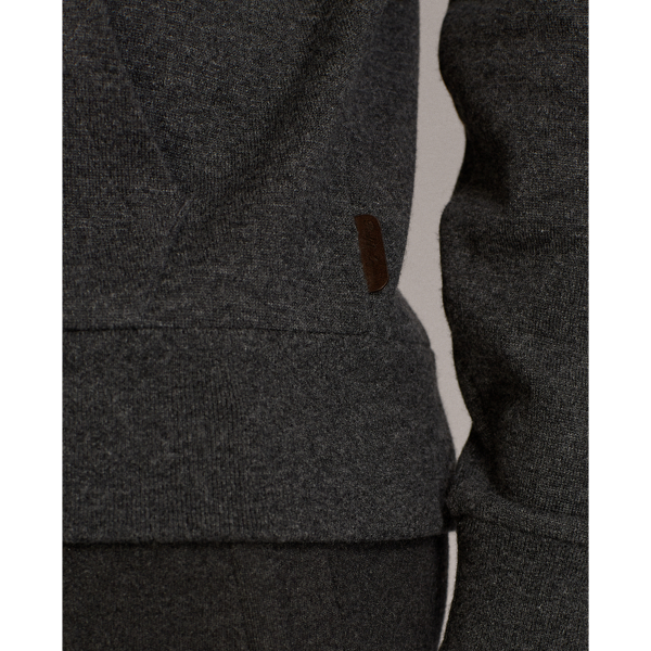 Dark Grey Melange Cashmere-Blend Hoodie Purple Label 6