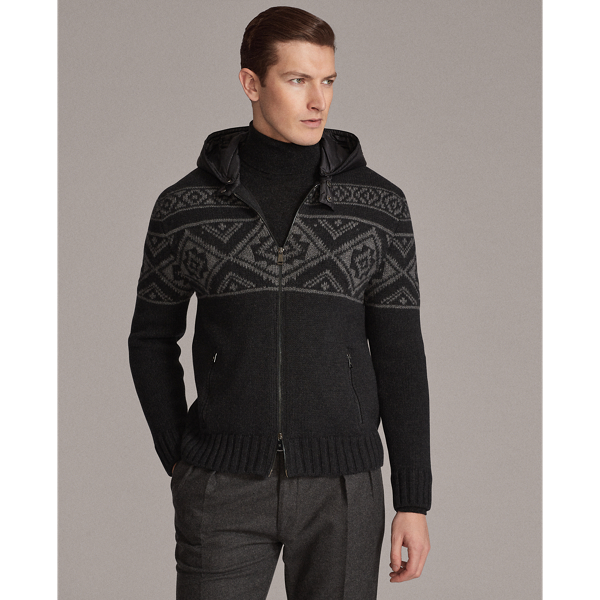 Charcoal Multi Hybrid Hooded Jumper Purple Label 4