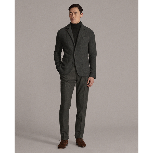 Charcoal Melange Wool Boucl&eacute; Cardigan Purple Label 3