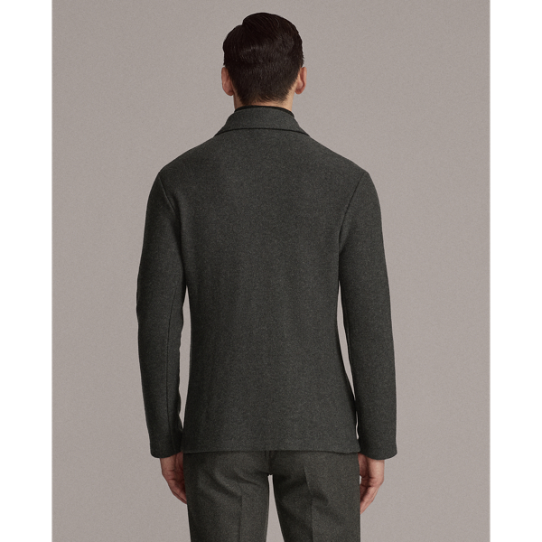 Charcoal Melange Wool Boucl&eacute; Cardigan Purple Label 4