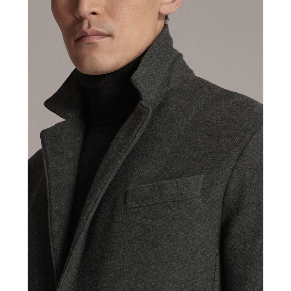 Charcoal Melange Wool Boucl&eacute; Cardigan Purple Label 5