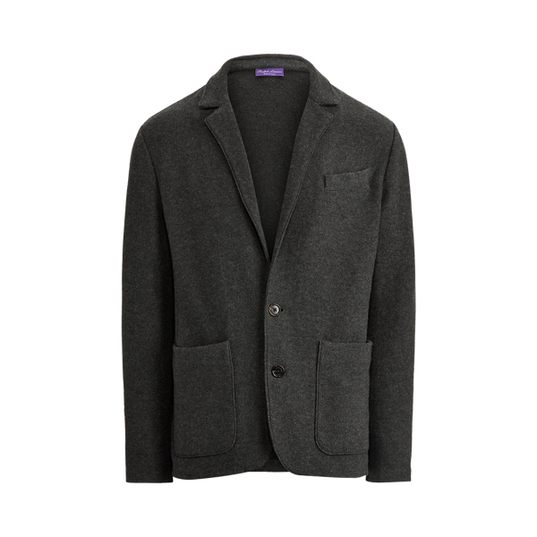 Charcoal Melange Wool Boucl&eacute; Cardigan Purple Label 2