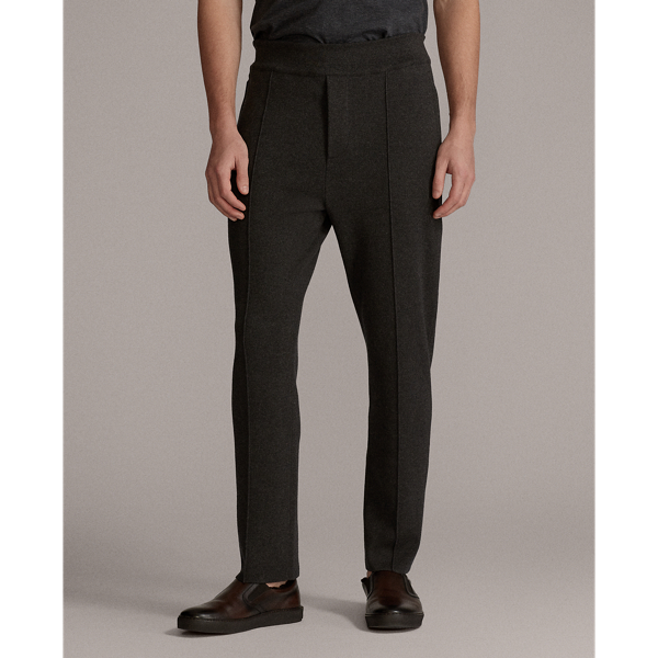 Charcoal Melange/Brown Knit Silk-Cashmere Trouser Purple Label 3
