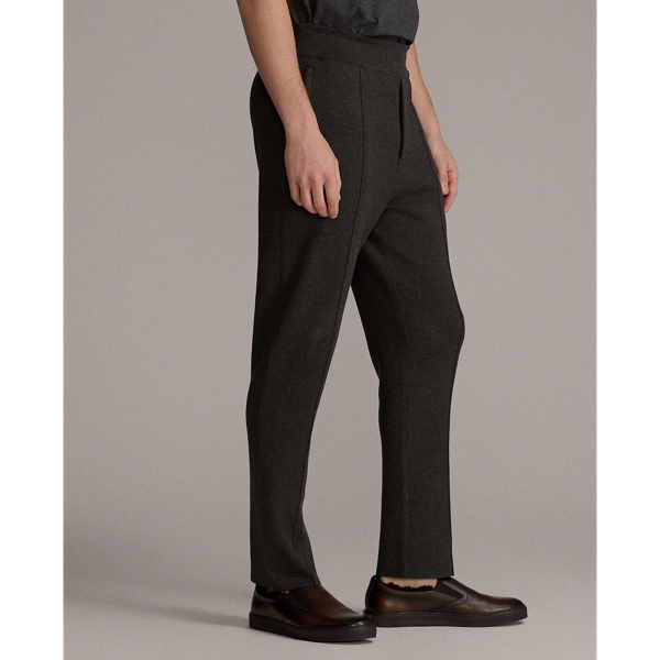 Charcoal Melange/Brown Knit Silk-Cashmere Trouser Purple Label 4