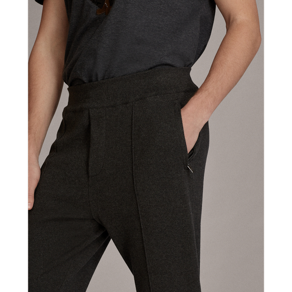 Charcoal Melange/Brown Knit Silk-Cashmere Trouser Purple Label 6