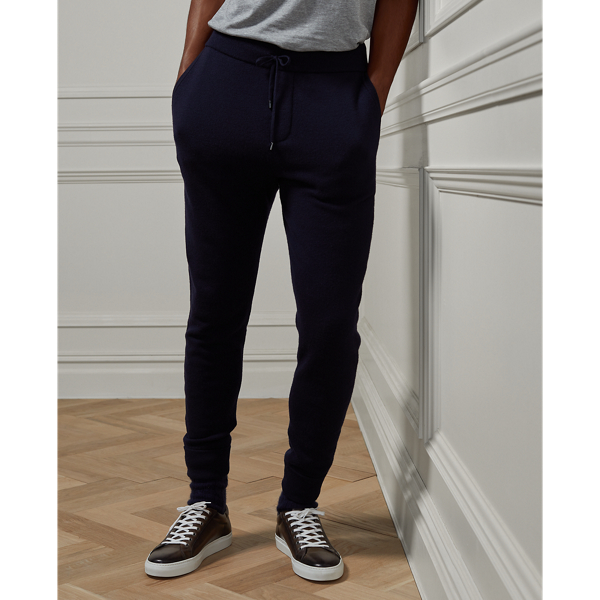 Navy Melange Wool-Cashmere Jogger Pant Purple Label 4
