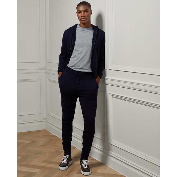 Navy Melange Wool-Cashmere Jogger Pant Purple Label 1