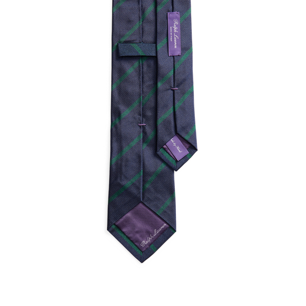 Navy/Green Striped Silk Repp Tie Purple Label 2