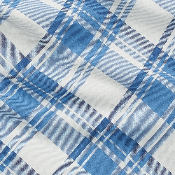White/Light Blue Plaid Cotton Twill Shirt Boys 2-7 3