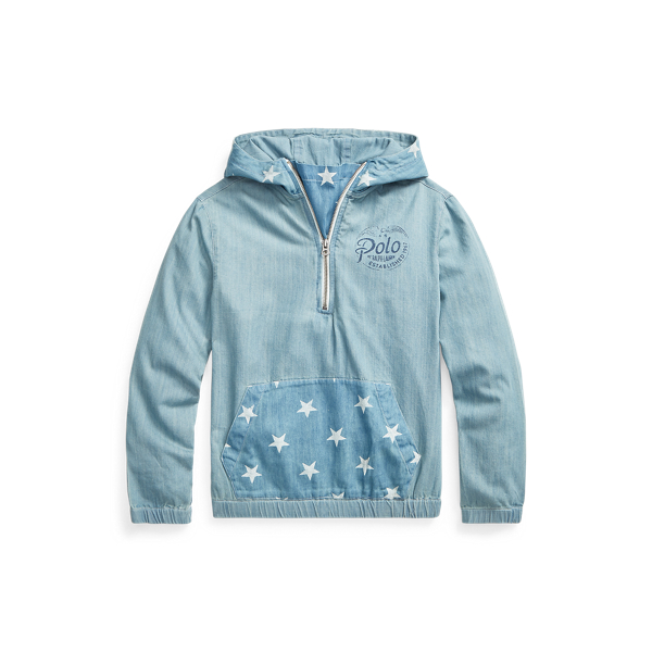 Pullover denim cappuccio e stella Boys 6-14 Years in 1