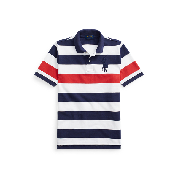 Striped Cotton Mesh Polo Shirt Boys 6-14 Years 1