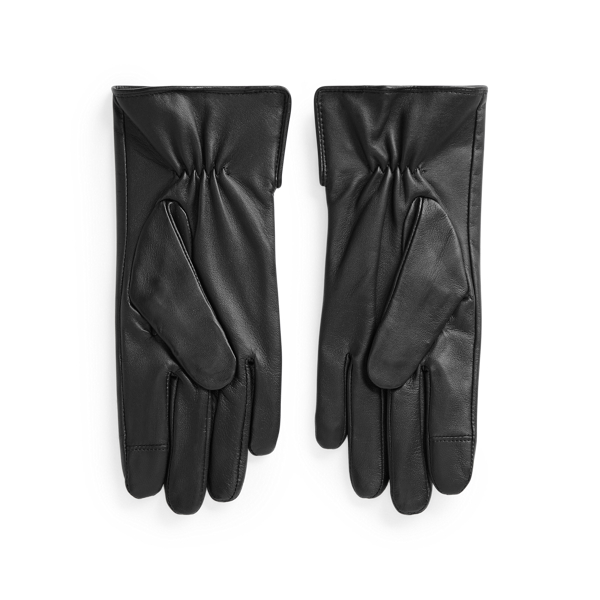 Touchscreen-Handschuhe aus Schafleder Lauren in Schwarz 2