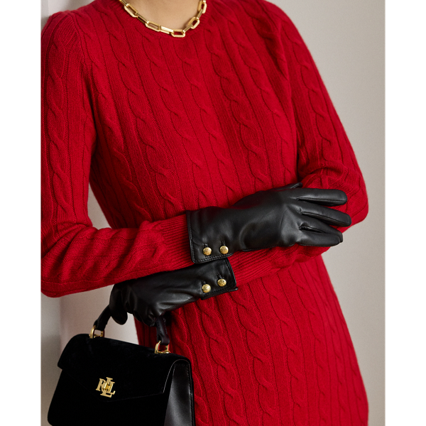 Touchscreen-Handschuhe aus Schafleder Lauren in Schwarz 3