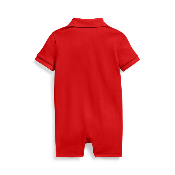 RL Red Soft Cotton Polo Shortall Baby Boy 2