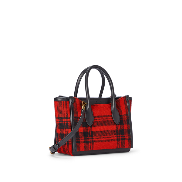 Red Multi Plaid Mini Sloane Satchel Polo Ralph Lauren 2